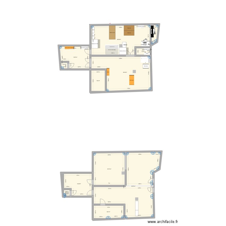 plan. Plan de 11 pièces et 223 m2