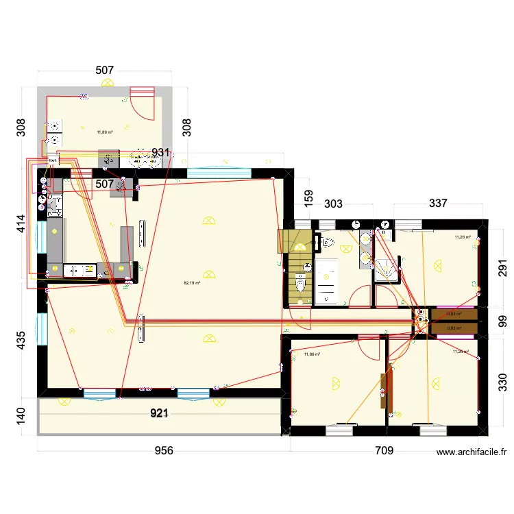 Elec Maison prises. Plan de 