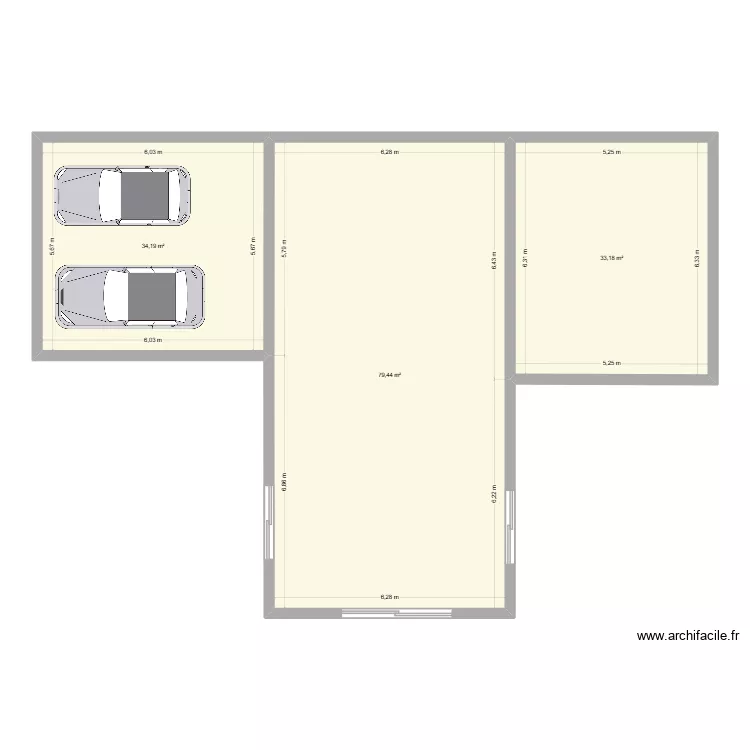 TEST128. Plan de 3  et 147 m²