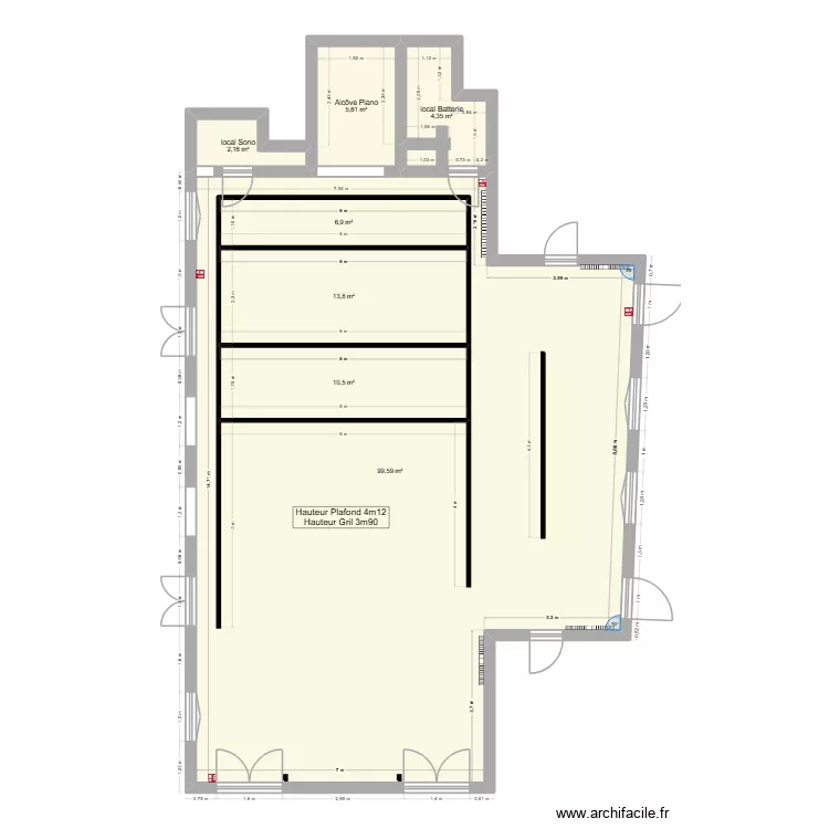 Grand Salon avec gril lumi&egrave;re Malestroit 2026. Plan de 7 Pièces et 177 m²