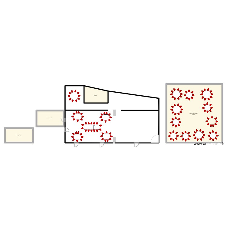 PLAN SALLE MARIAGE 2. Plan de 4 pièces et 181 m2