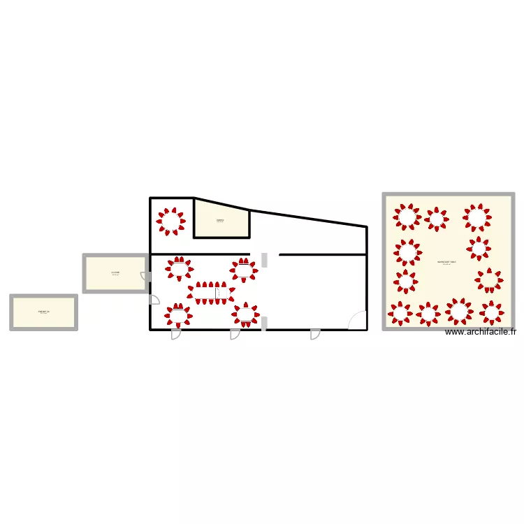PLAN SALLE MARIAGE 2. Plan de 4 pièces et 181 m² PLAN SALLE MARIAGE 2. Plan de 4 pièces et 181 m²