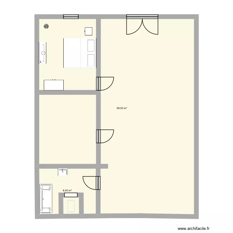 David. Plan de 2  et 109 m²