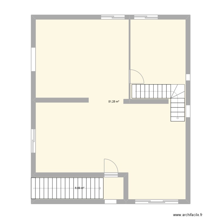 pla, rdc. Plan de 2 pièces et 88 m2
