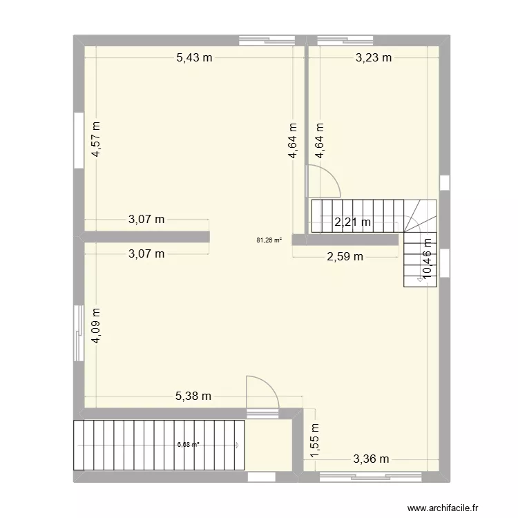 plan rdc cote. Plan de 2  et 88 m²