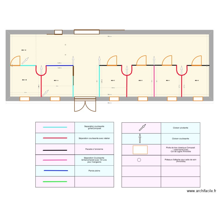 ecuries piedalet 1C. Plan de 1 pièce et 203 m2
