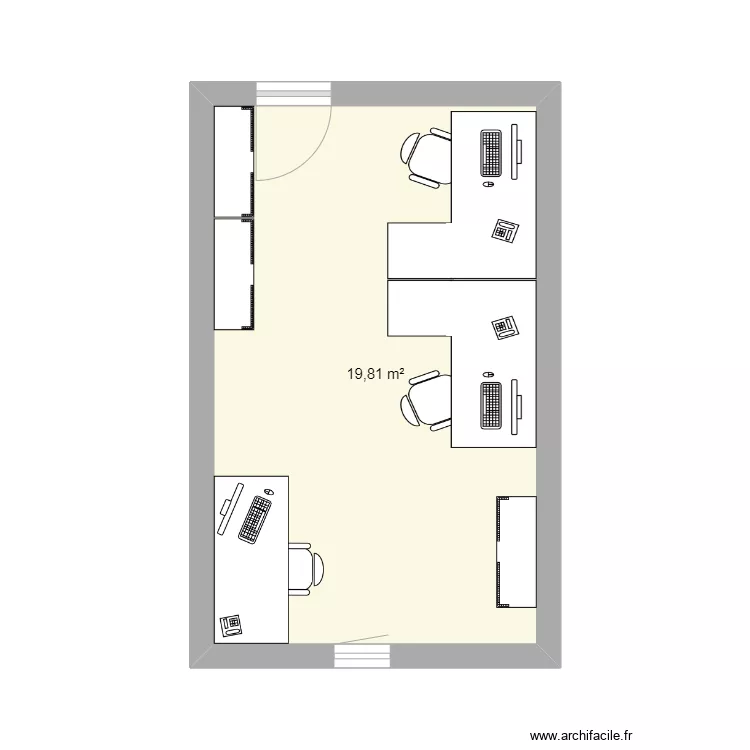 Coubertin bureau 9. Plan de 
