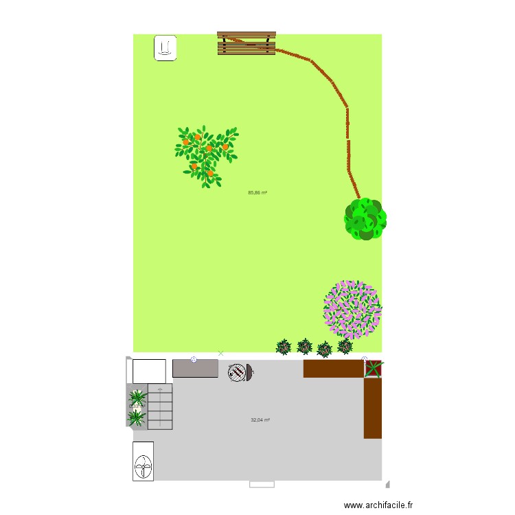 terrasse. Plan de 0 pièce et 0 m2