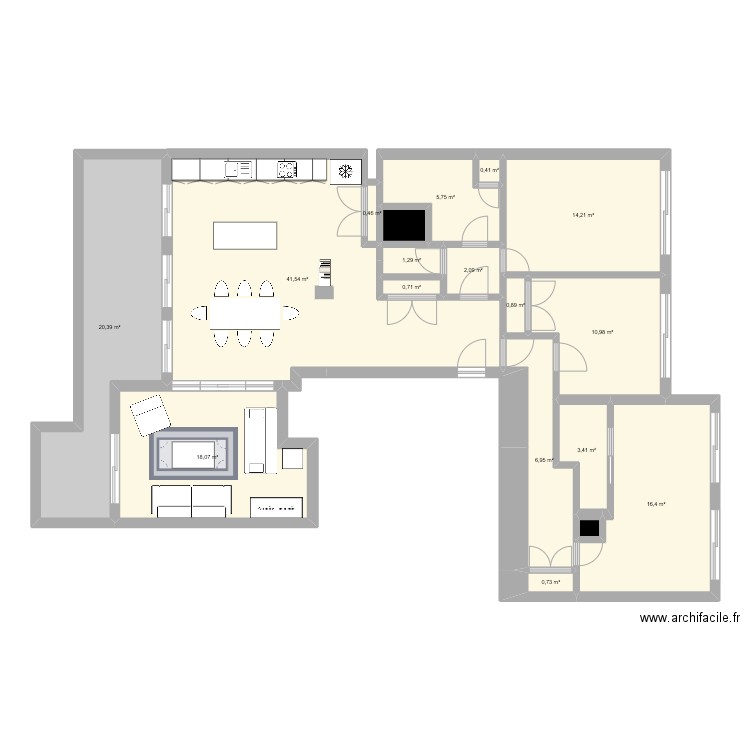 Appartement Marseille 2. Plan de 18 pièces et 146 m2
