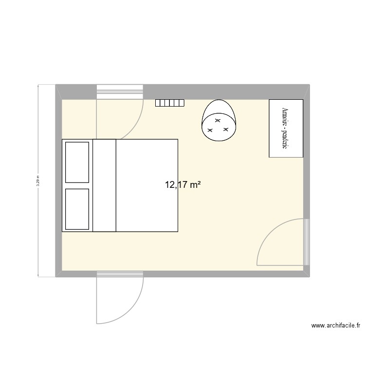 Appart Arzon. Plan de 1 pièce et 12 m2