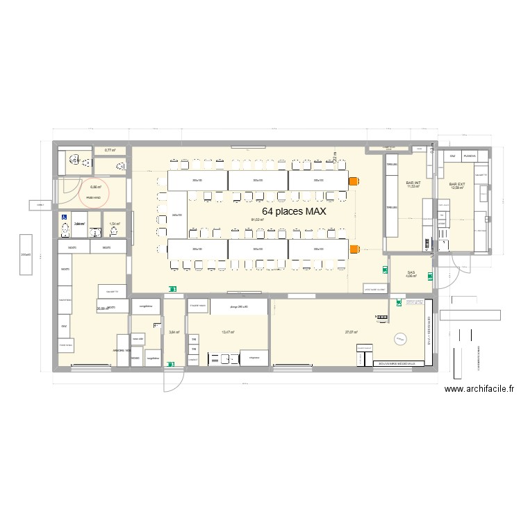 DDK ECHOP 5. Plan de 14 pièces et 205 m2