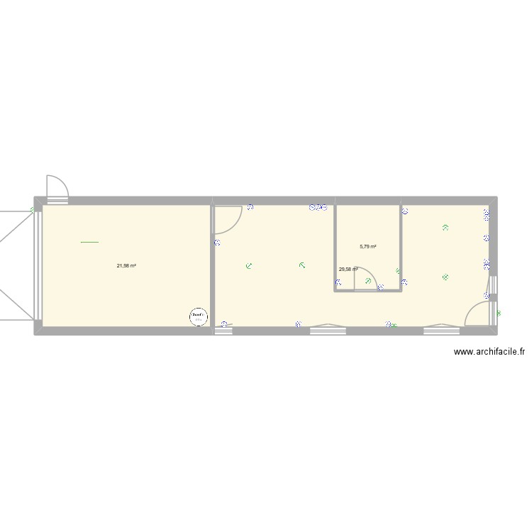 01gr. Plan de 3 pièces et 57 m2