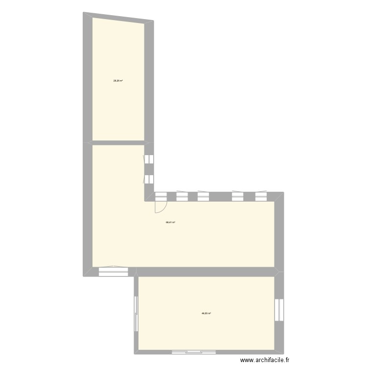 Projet agrandissement. Plan de 3 pièces et 145 m2