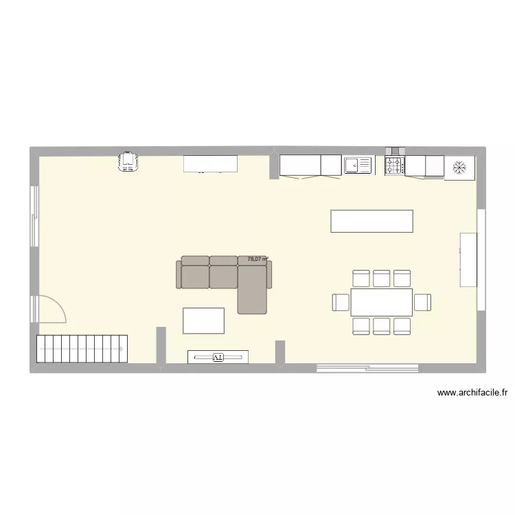 maison extension. Plan de 1  et 78 m²