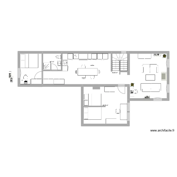 Dubarde iiiim. Plan de 3  et 75 m²
