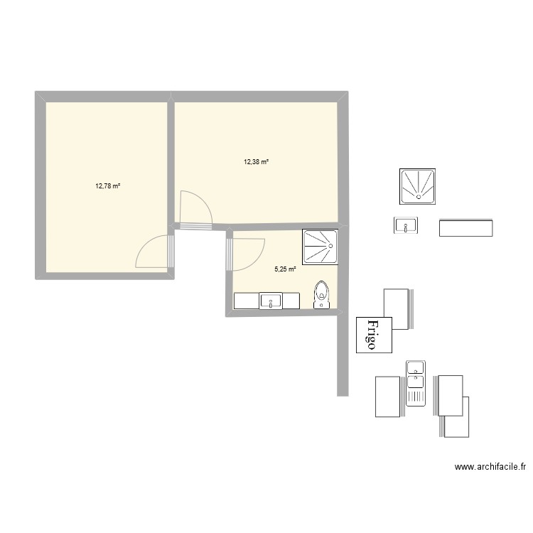 Futur. Plan de 3 pièces et 30 m2