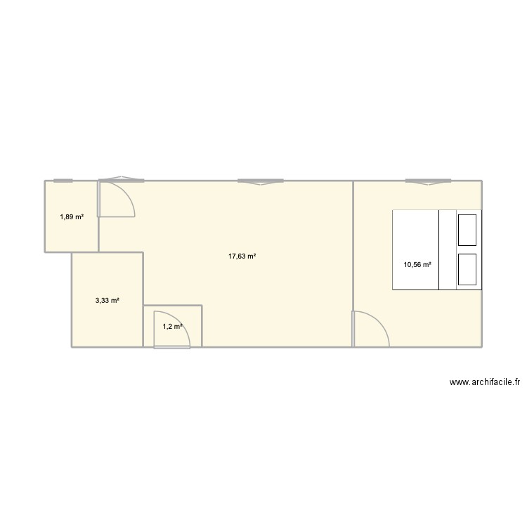 Plan appart 155 BLR V2. Plan de 5 pièces et 35 m2