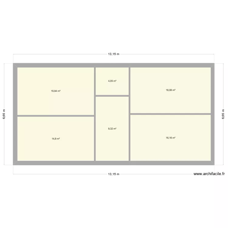 MAISON. Plan de 6  et 76 m²