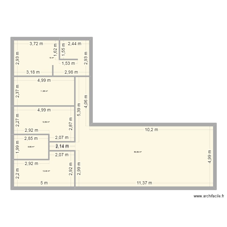 plan 3. Plan de 6 pièces et 124 m2