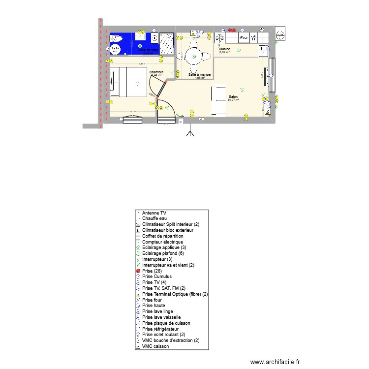 argadou4. Plan de 5 pièces et 37 m2