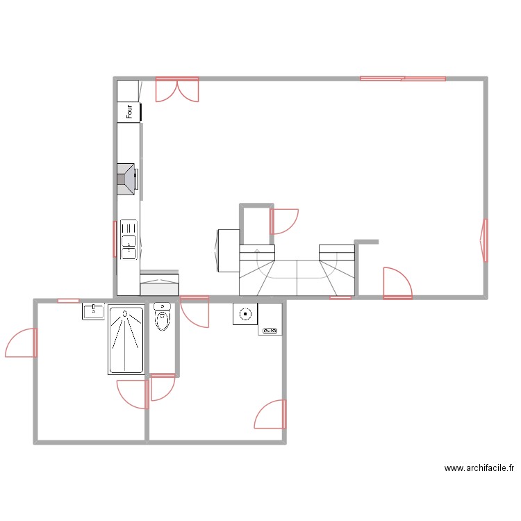 plan maison. Plan de 5 pièces et 89 m2