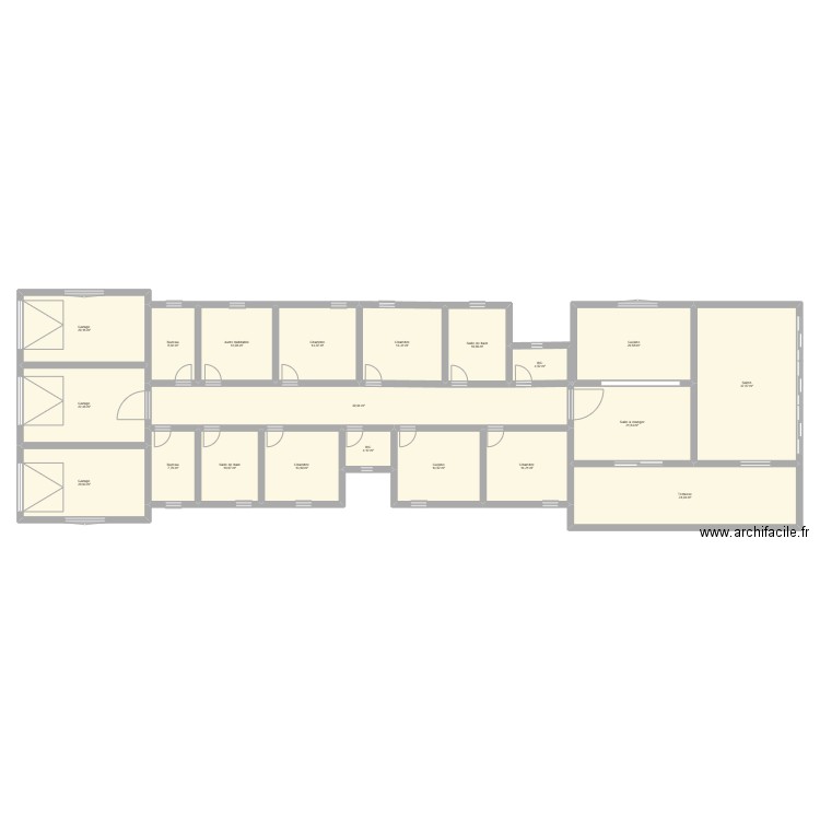 ESPAGNOL CASA. Plan de 20 pièces et 343 m2