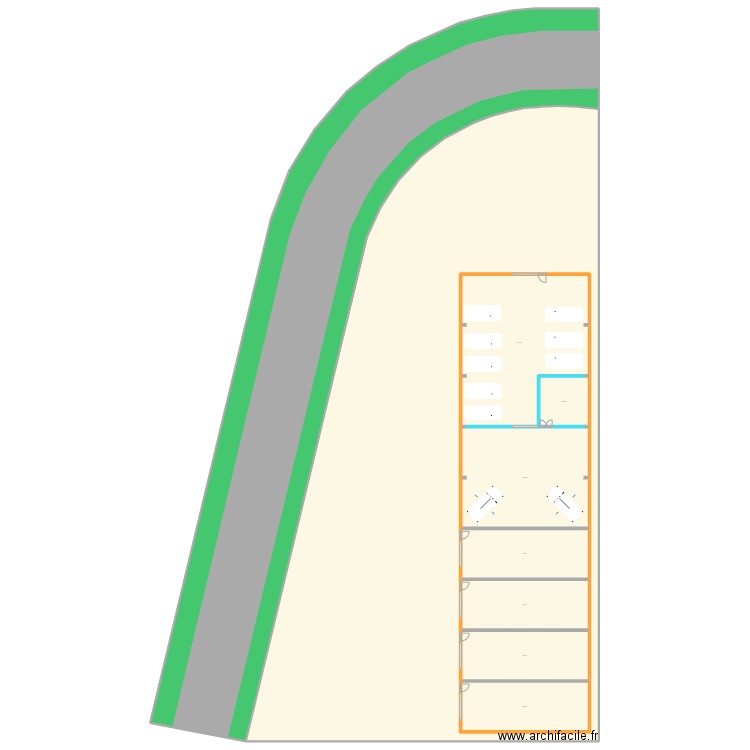 Hall PAE Rochefort V2. Plan de 24 pièces et 97 m2