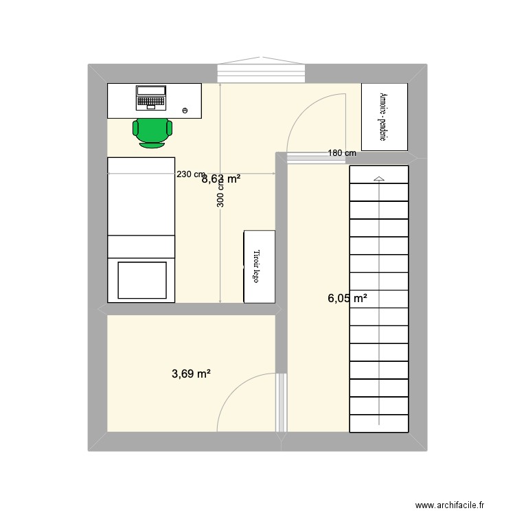 Ponduch Thomas. Plan de 3 pièces et 18 m2