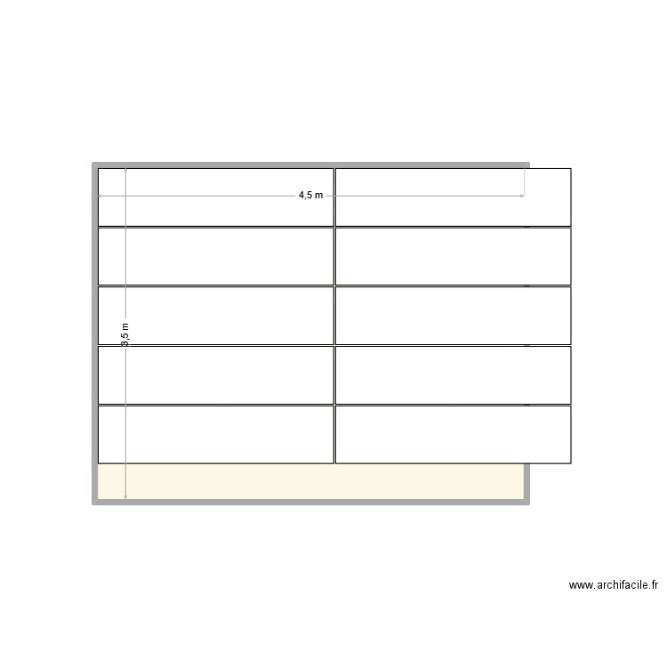 SOL OSB MEZZANINE GUERANDE. Plan de 1 pièce et 16 m2