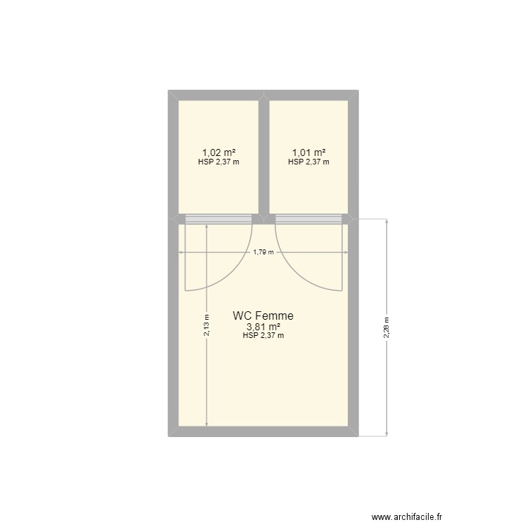 maison elec. Plan de 3 pièces et 6 m2