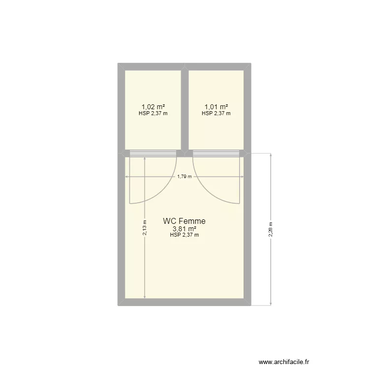 maison elec. Plan de 3 pièces et 6 m²