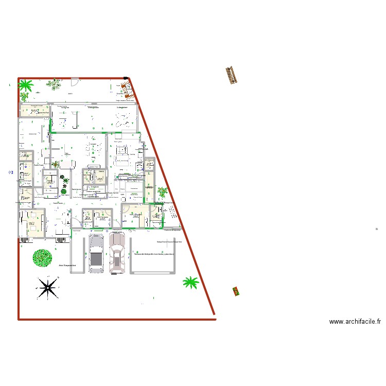 0. Pellares A. Plan de 13 pièces et 52 m2