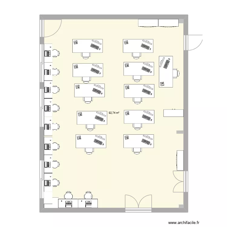 Plan de la classe. Plan de 1 pièce et 93 m²