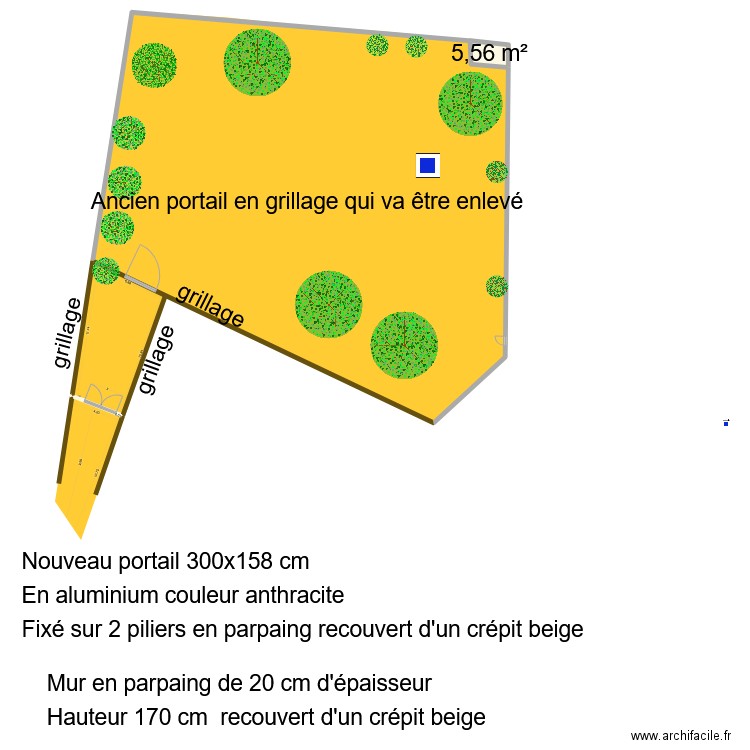 Jardin A 1245. Plan de 1 pièce et 6 m2