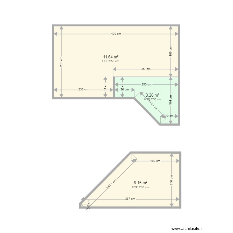 de bletterie. Plan de 3 pièces et 21 m2