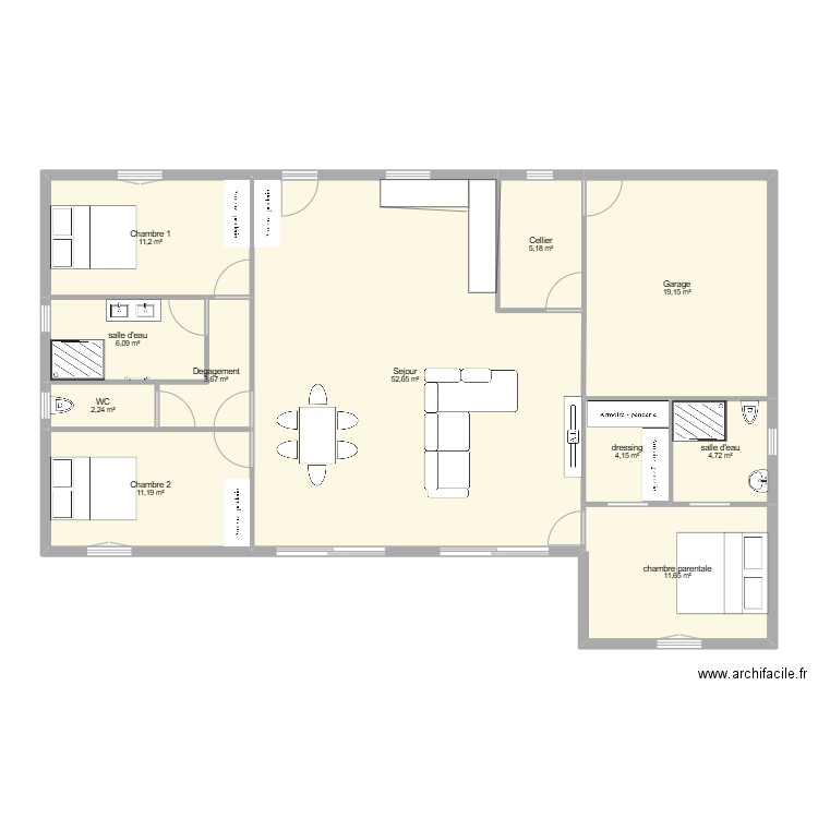 maison. Plan de 11 pièces et 132 m2