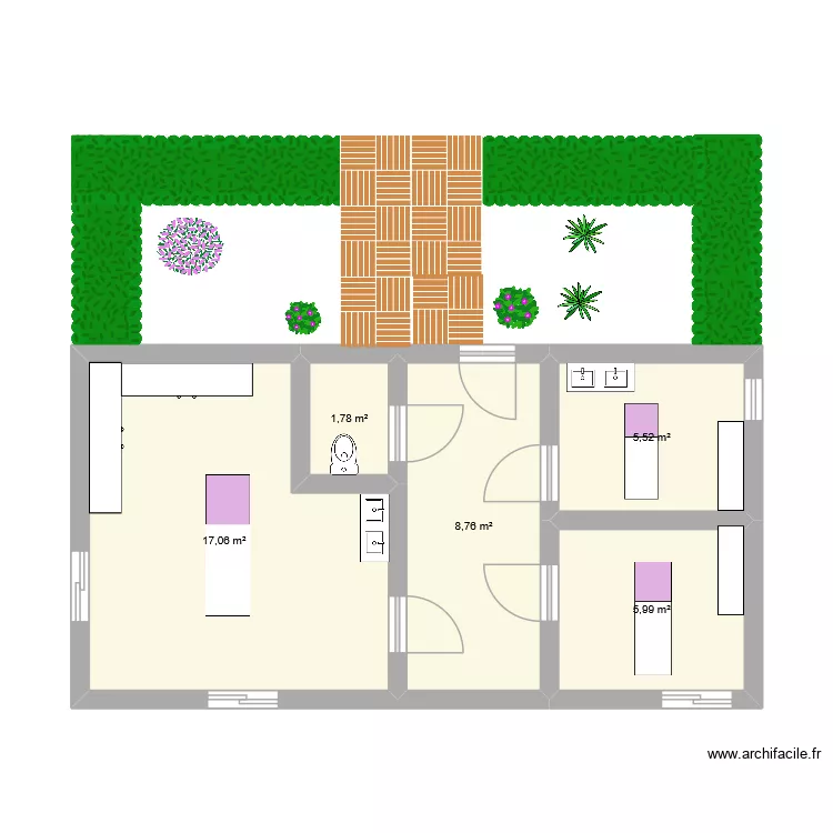 institut noelie. Plan de 5  et 39 m²