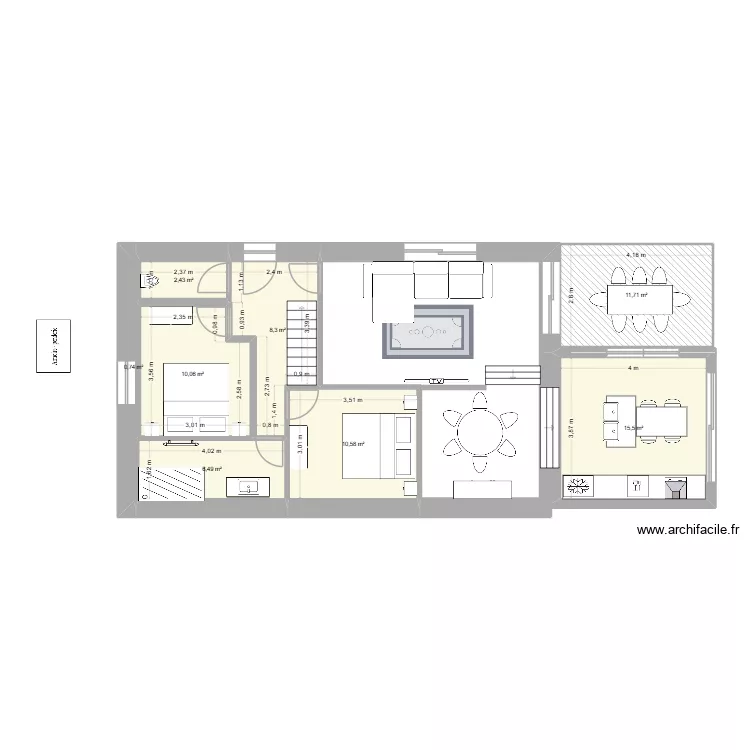 GARAGE Duteuil. Plan de 8  et 66 m²
