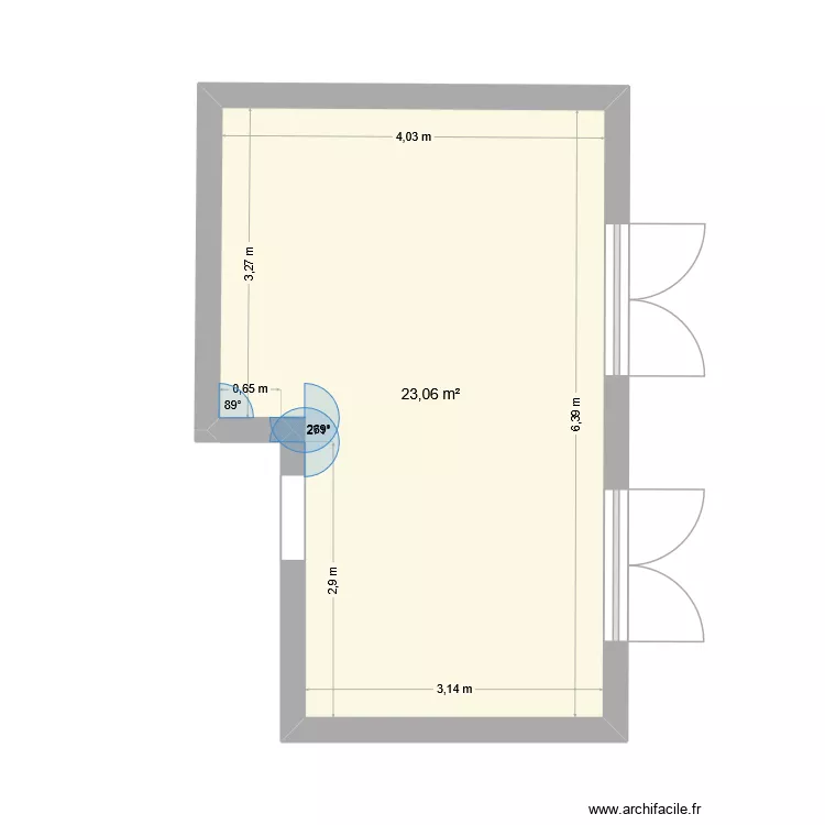 souvenir sejour pour oceane. Plan de 1  et 23 m²