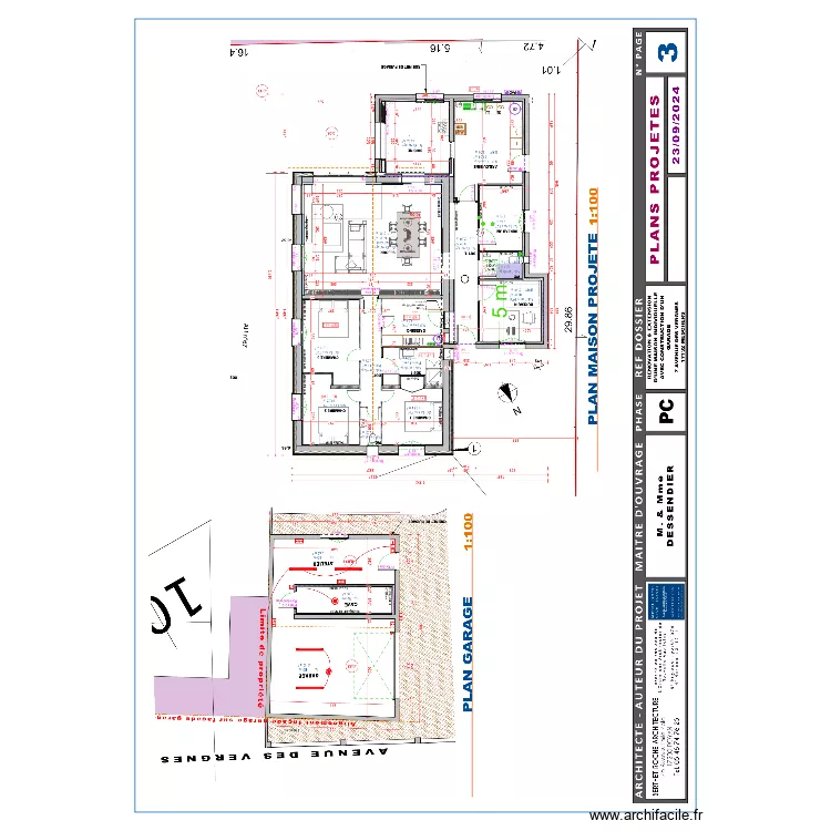 Plan r&eacute;servation toiture. Plan de 