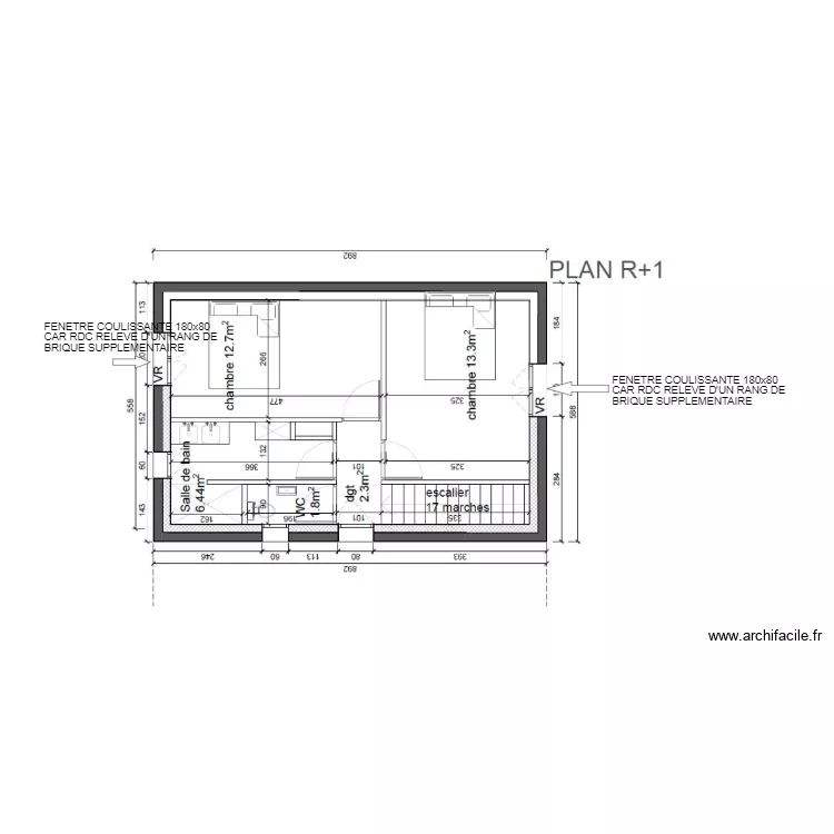 MODIFICATIONS AVANT COUPES ETAGE1. Plan de MODIFICATIONS AVANT COUPES ETAGE1. Plan de