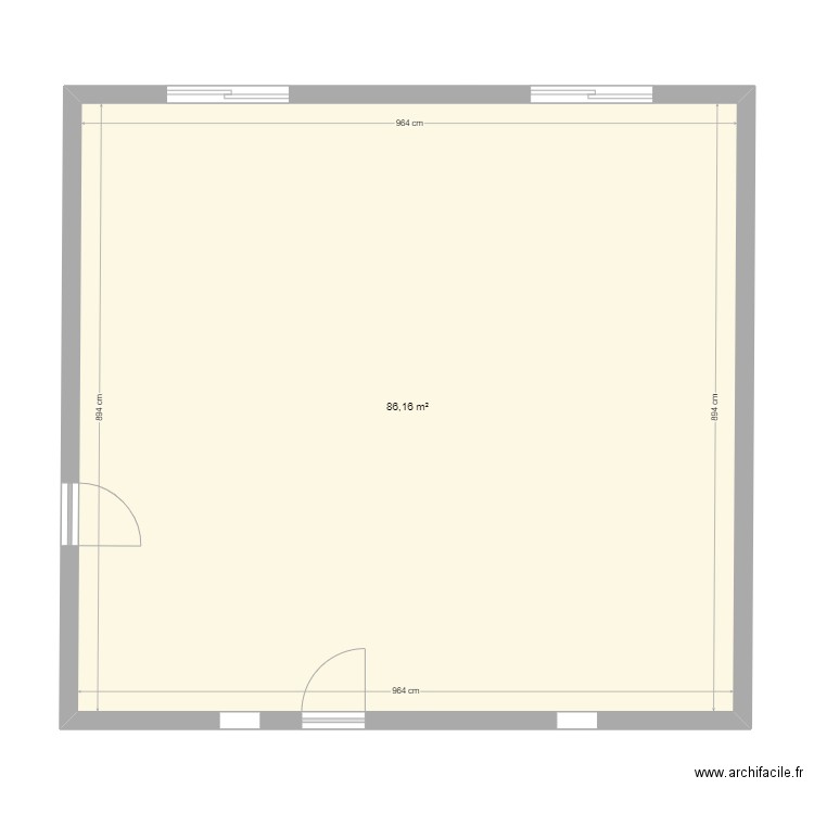 les peintures etats des lieux. Plan de 1 pièce et 86 m2