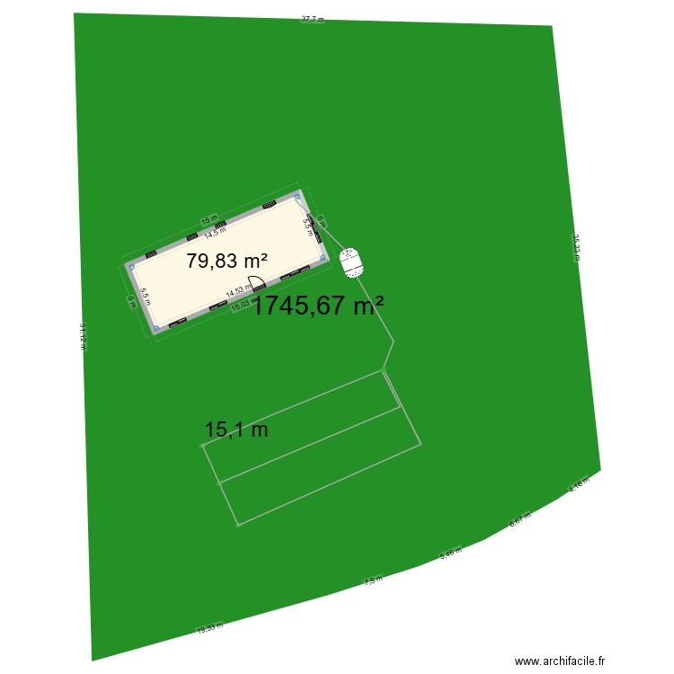 Assainissement Parcelle A1360 bis. Plan de 1 pièce et 80 m2