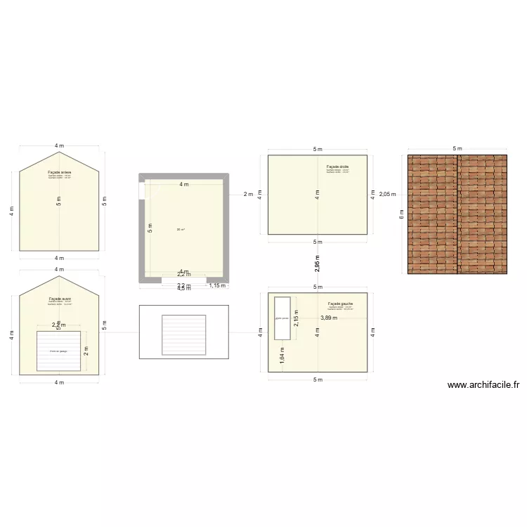 garage aurel. Plan de 1  et 20 m²