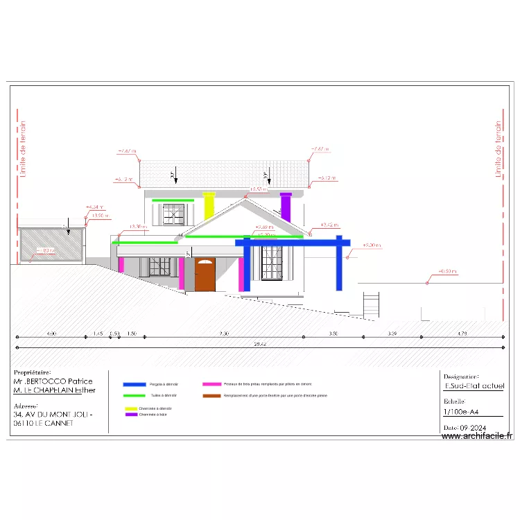 PCMI-5-façade SUD PROJET. Plan de PCMI-5-façade SUD PROJET. Plan de