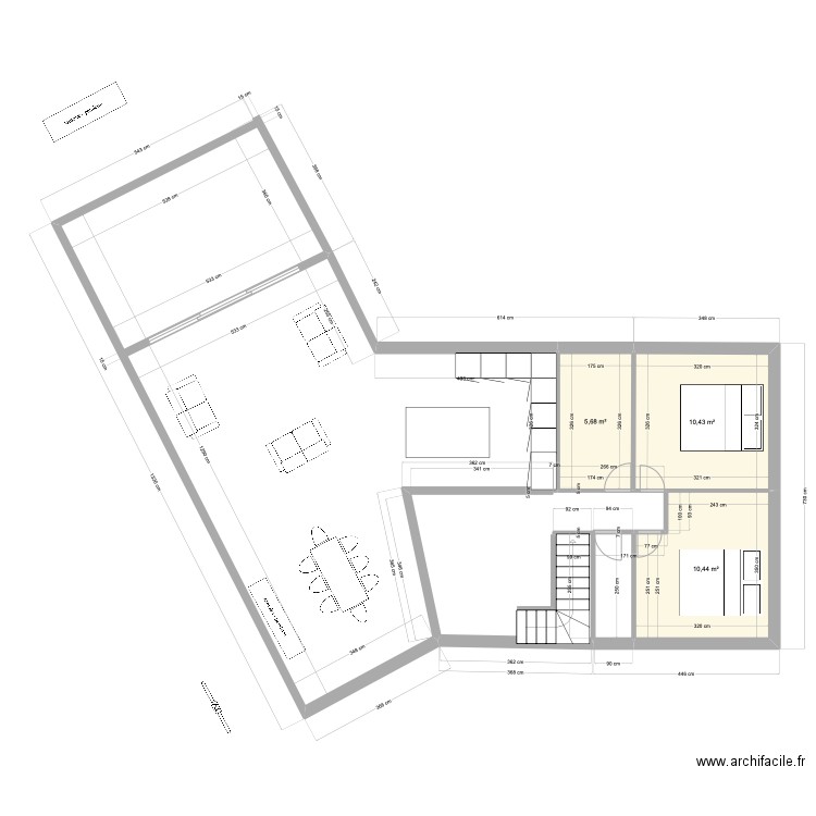 LA LANDE DU TEMPLE 7. Plan de 3 pièces et 27 m2