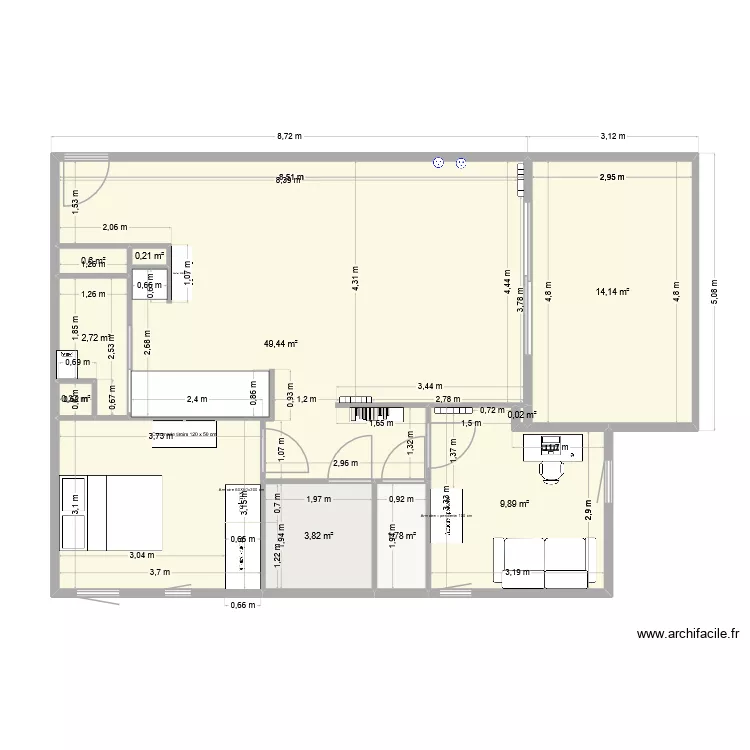Appartement T3. Plan de Appartement T3. Plan de