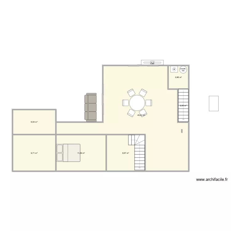 VIGNOT REZ DE CHAUSSEE projeté. Plan de 7 Pièces et 86 m² VIGNOT REZ DE CHAUSSEE projeté. Plan de 7 Pièces et 86 m²