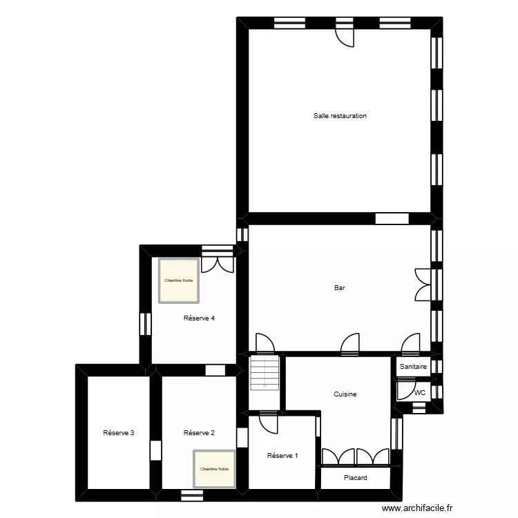 La balance. Plan de 13  et 202 m²
