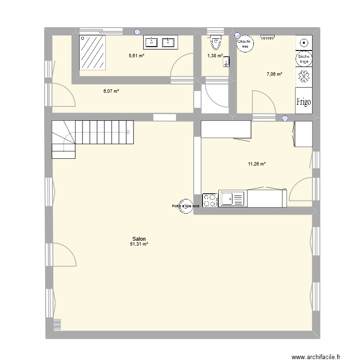 maison irina cleo. Plan de 6 pièces et 83 m2